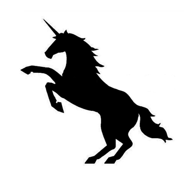 640x640 Hotmeini 1010cm Unicorn Rearingstanding Cartoon Car Stickers