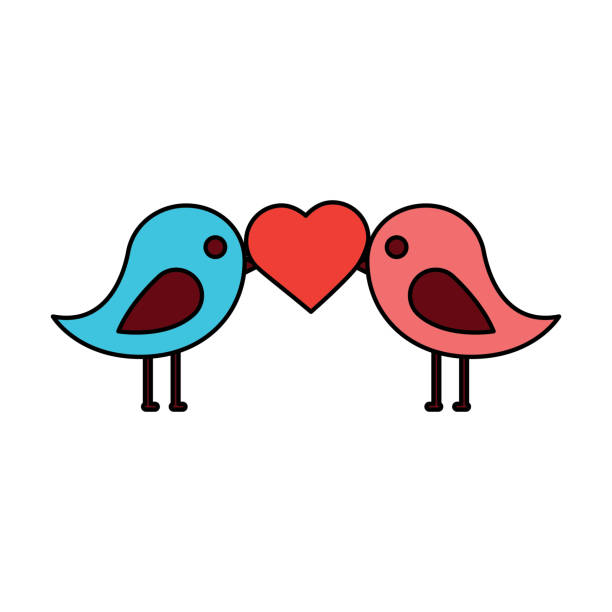 612x612 Clip Art Birds Kissing Love Silhouette 43