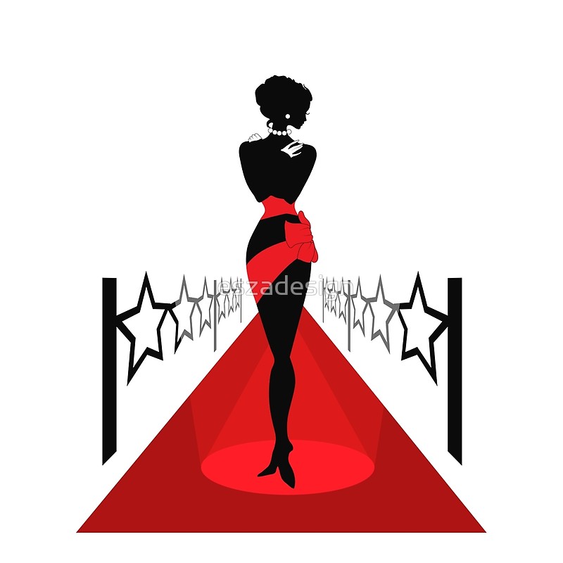 800x800 Woman Silhouette On A Red Carpet Scarves By Eszadesign Redbubble