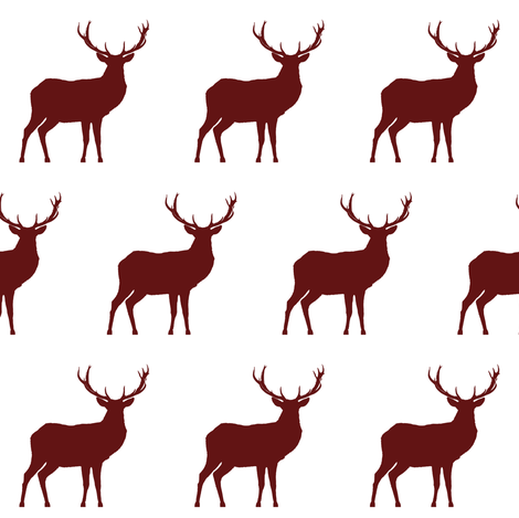 470x469 Red Deer Silhouette Fabric