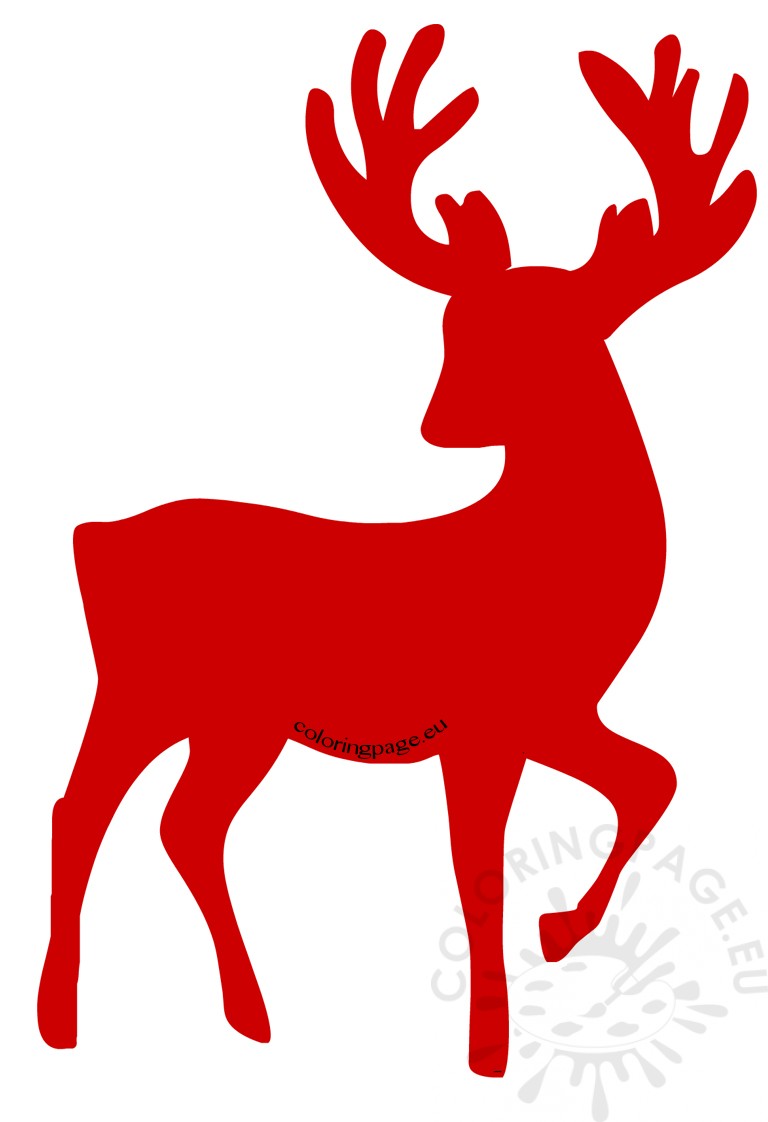 768x1122 Red Reindeer Silhouette Vector Coloring Page