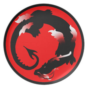 307x307 Dragon Silhouette Plates Zazzle