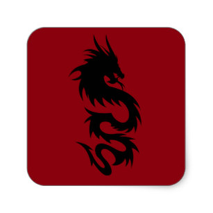307x307 Dragon Silhouette Stickers