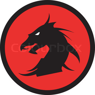 320x320 Red Chinese Dragon Head Circle Stock Vector Colourbox