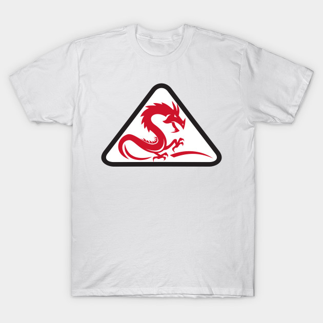 630x630 Red Dragon Silhouette Triangle Retro