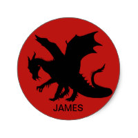 200x200 Custom Red Dragon Stickers Zazzle.ca