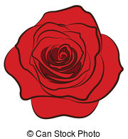 180x195 Rose Silhouette Isolated On White Background. Vector Clipart