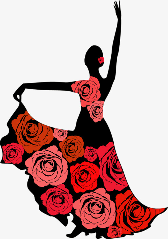 563x800 Dancers Silhouette, Dancing, Sketch, Red Png Image And Clipart