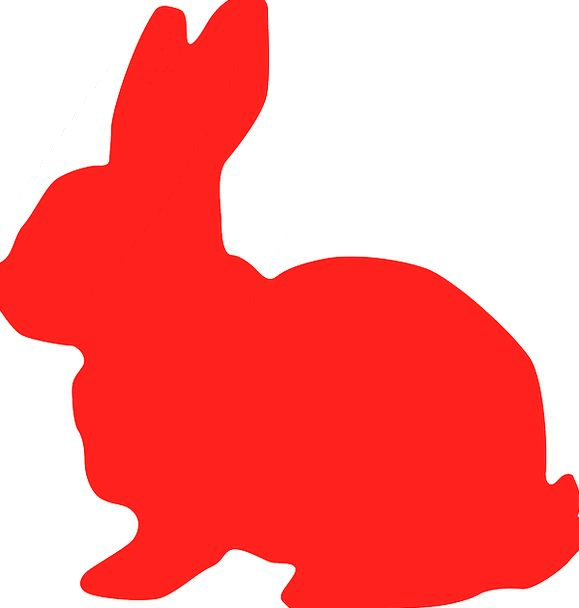 579x608 Bunny, Red, Bloodshot, Rabbit, Silhouette, Outline, Hare, Animal