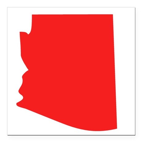 460x460 Red Arizona Silhouette Square Car Magnet 3 X 3 By Stateshapesgifts