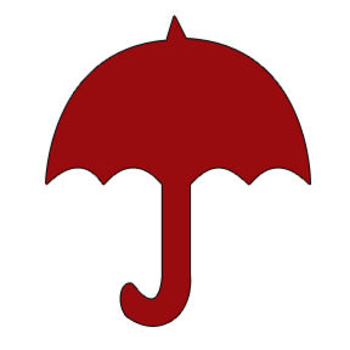 350x350 Red Silhouette Of An Umbrella Clipart Picture