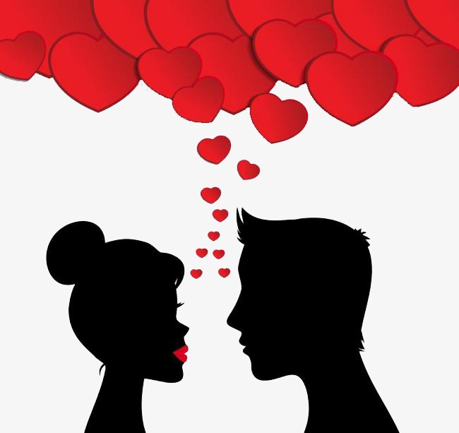 650x613 Couple Silhouette, Red Black, Love, Lovers Png Image
