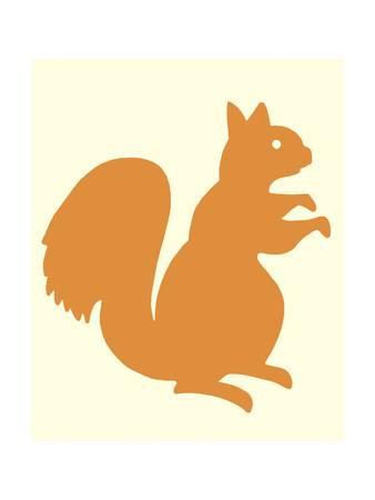 338x450 Squirrel Silhouette Art Print By Pop Ink
