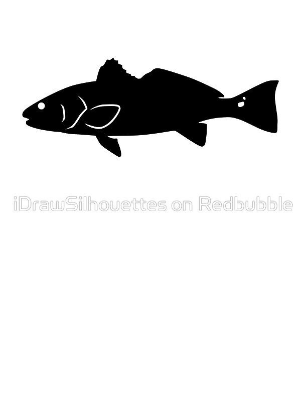600x800 Redfish Fish Silhouette (Black) Stickers By Idrawsilhouettes