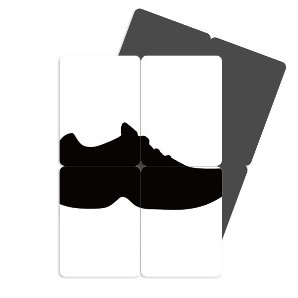 600x600 Men's Black Sports Shoes Silhouette Pattern Refrigerator Magnet