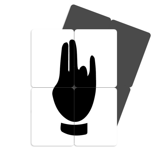 600x600 Black Gesture Silhouette Pattern Refrigerator Magnet Puzzle Home