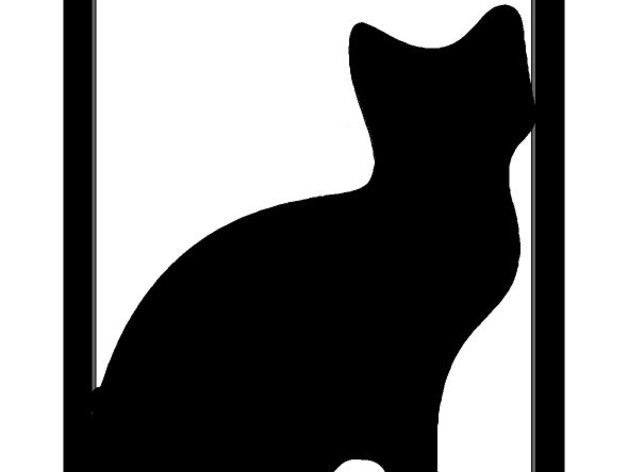 628x472 Cat Silhouette Refrigerator Magnet