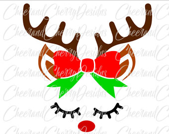 340x270 Reindeer Face Svg Etsy