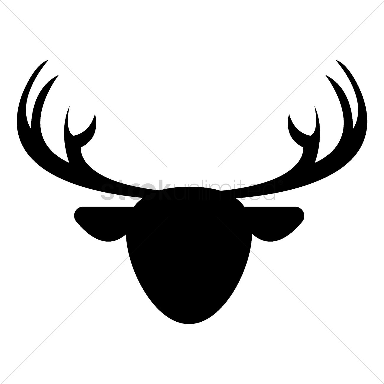 1300x1300 Silhouette Of Reindeer Face Vector Image