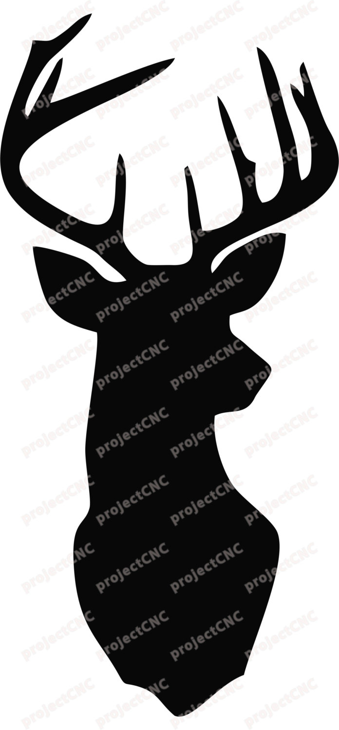696x1500 Deer Head Wall Art Decor Stag Head Antlers Cnc Cut File Laser Dxf
