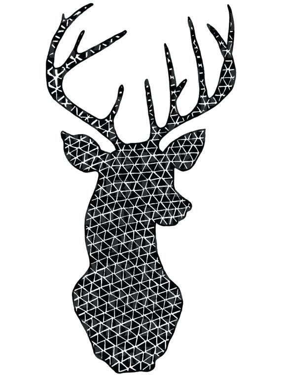 570x760 How To Make Reindeer Paw Prints Printable Coloring Geometric Deer