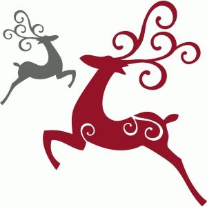 300x300 Silhouette Design Store Flying Elegant Reindeer Animals