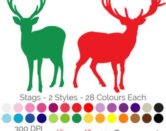 340x270 Deer Silhouettes Clip Art, Rainbow Deer Clipart, Colorful Deer