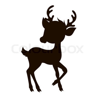 320x320 Silhouette Of Reindeer Stock Vector Colourbox