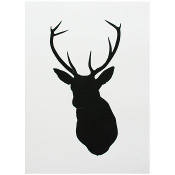 350x350 Stag Head Print