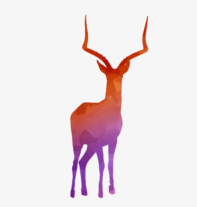 650x683 Color Wild Reindeer Silhouette Vector Material, Wild, Color