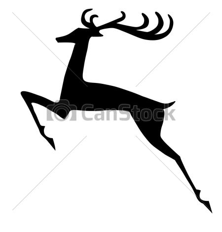 450x470 Reindeer Silhouette Vector Clipart