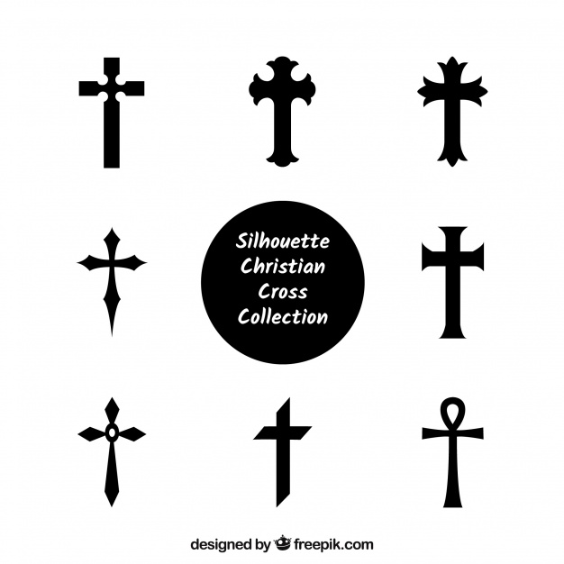 626x626 Silhouette Christian Cross Collection Vector Free Download