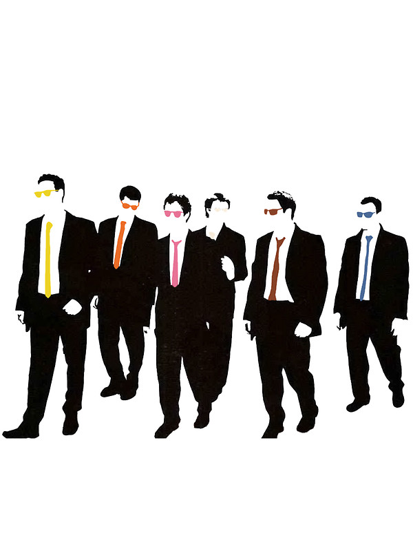 600x800 Reservoir Dogs With Colored Ties And Glasses Stickers By