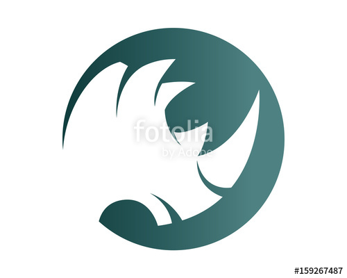 500x400 Modern Isolated Animal Head Silhouette Logo Circle
