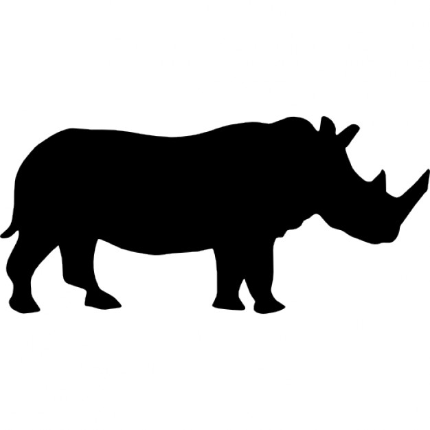 626x626 Rhino Side View Silhouette Icons Free Download
