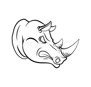 320x308 Rhino Silhouette. Vector Illustration. Eps 8 Stock Vector