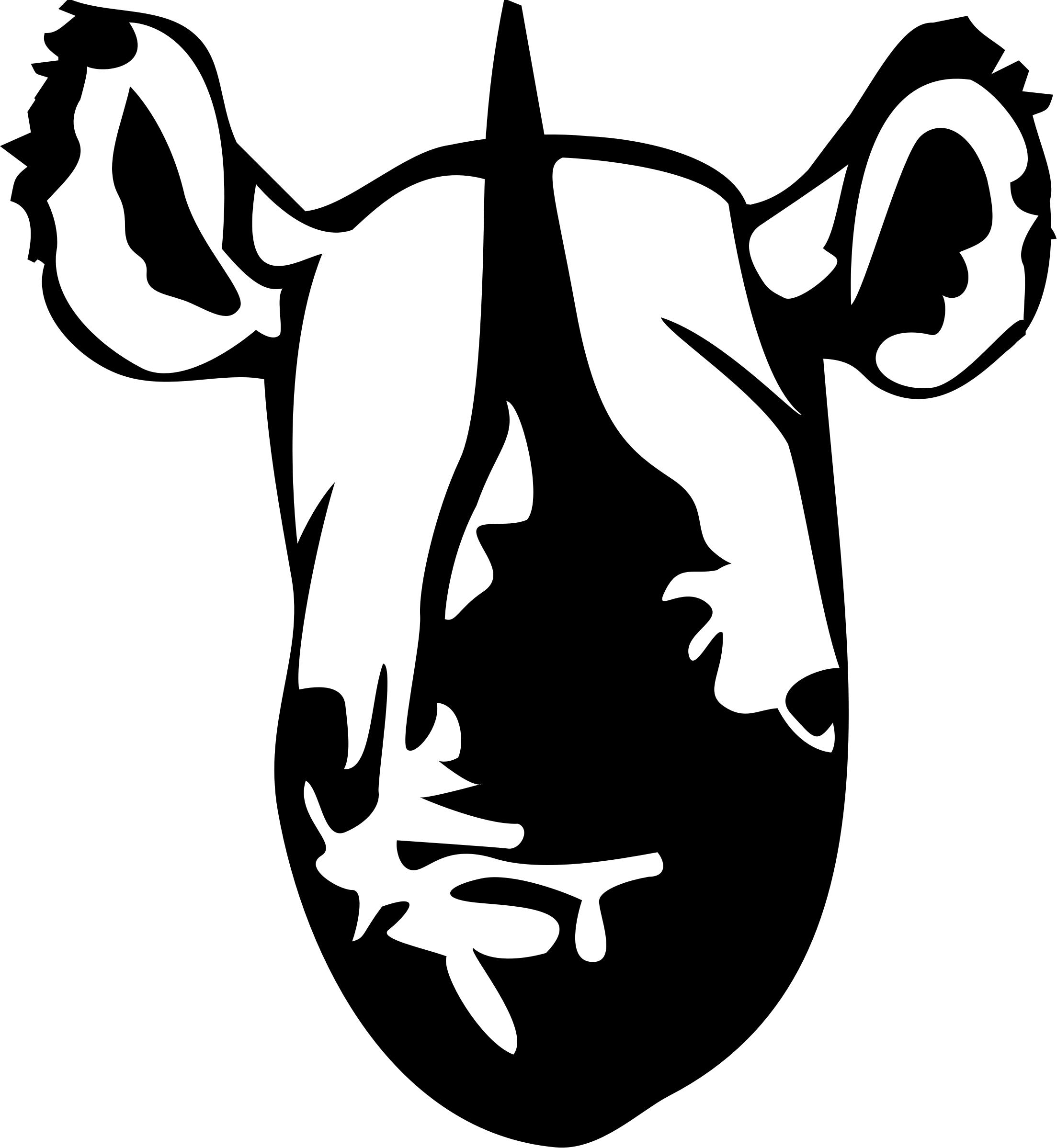 2207x2398 Black Rhino Head Icons Png