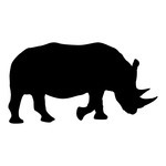 150x150 Rhino Silhouette Vector Image