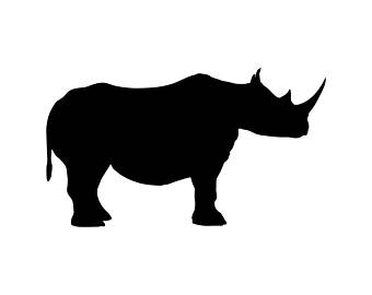 340x270 Rhino Silhouette Art Etsy