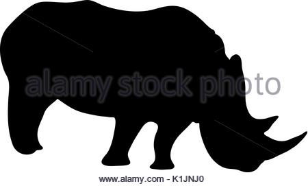 450x271 Rhinoceros Mammal Black Silhouette Animal Stock Vector Art