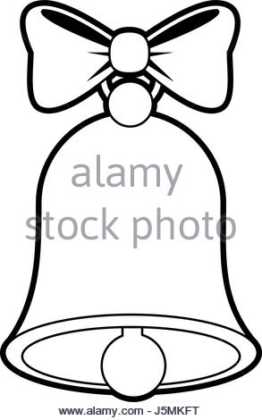 293x470 Gold Bell With Ribbon Bow Hanging To Merry Christmas Stock Vector