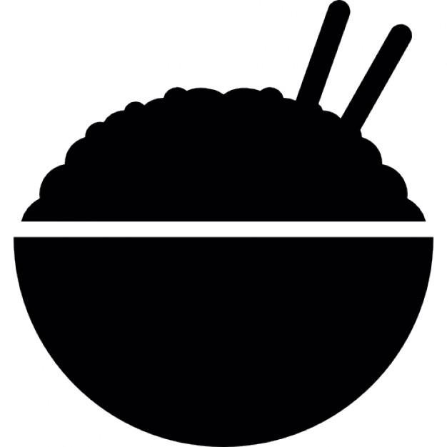 626x626 Rice Bowl Silhouette With Chopsticks Side View Icons Free Download