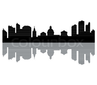 320x280 Philadelphia Usa City Skyline Silhouette Vector Illustration