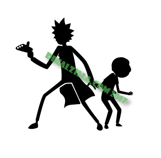 552x542 Rick And Morty Silhouette Decal Sticker