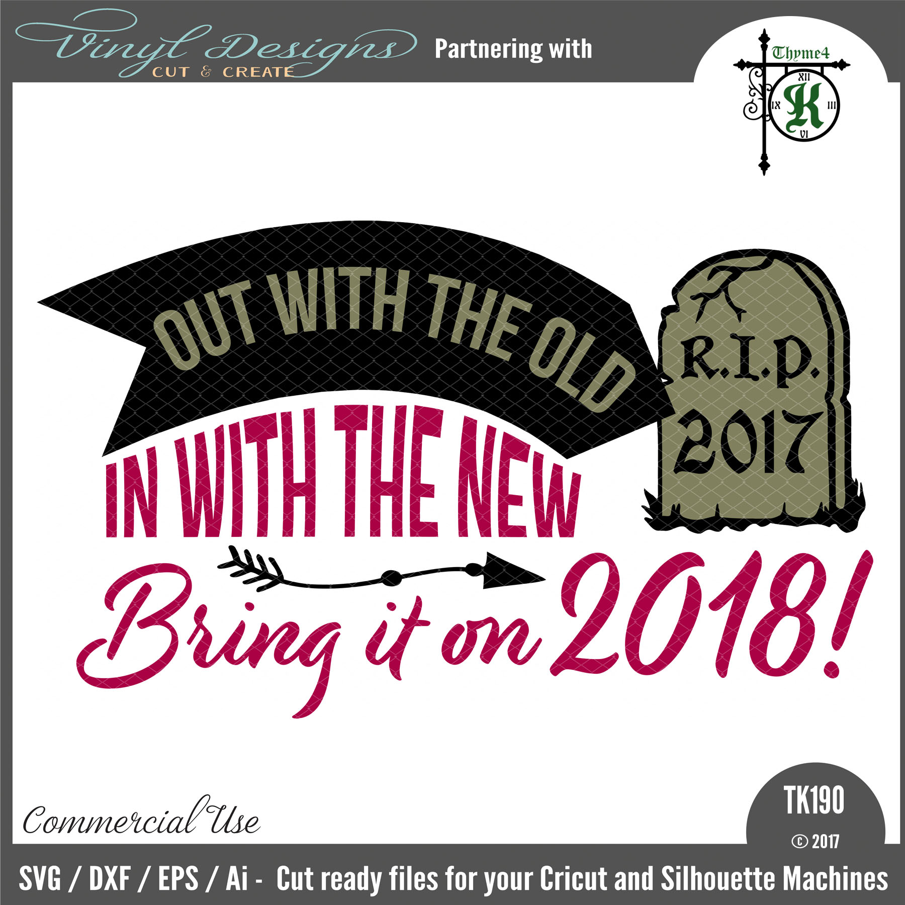 1800x1800 Tk190 R.i.p. 2017 Bring It On 2018 Vinyl Designs Cut And Create