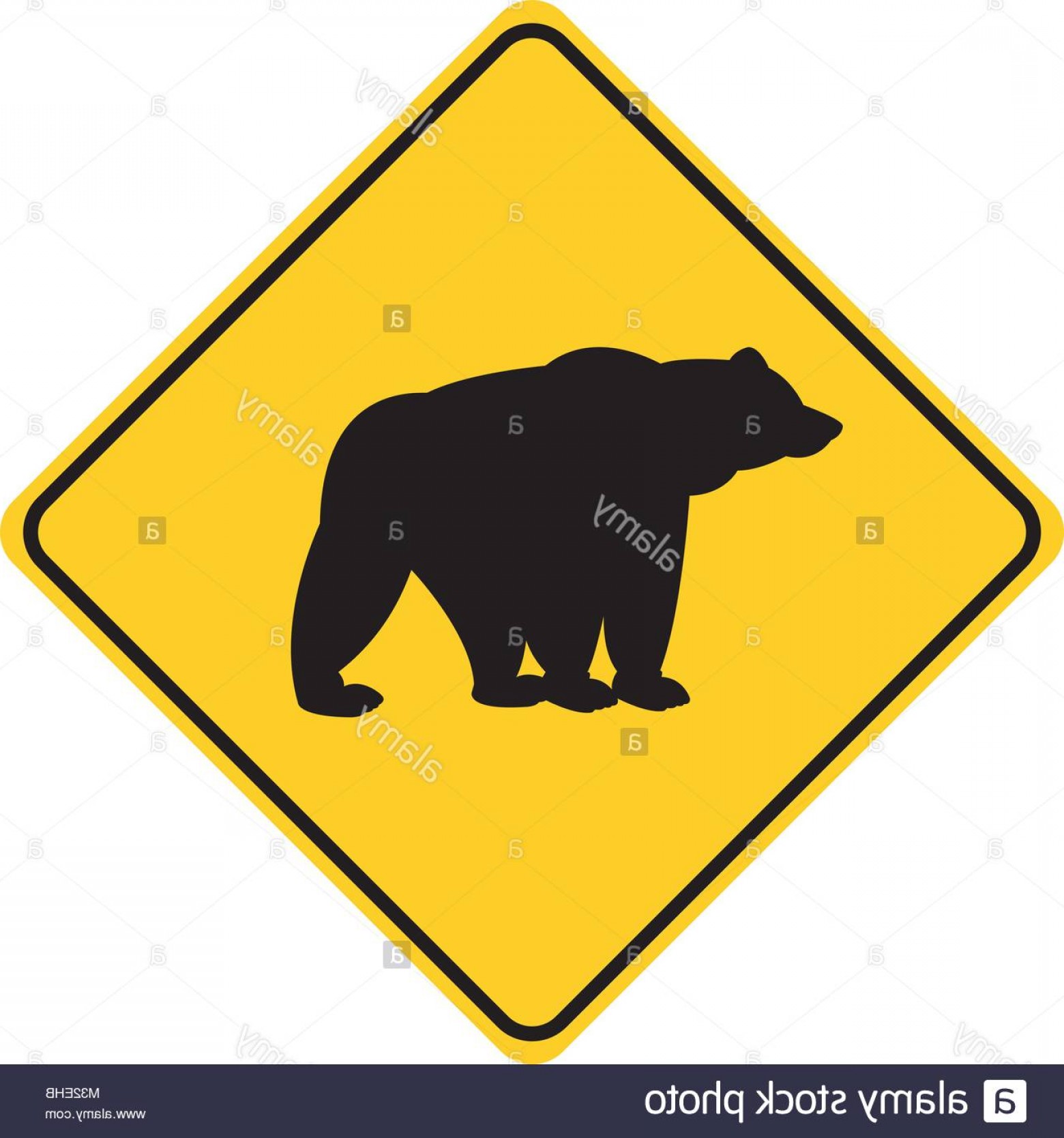 1560x1668 Stock Photo Bear Silhouette Animal Traffic Sign Yellow Vector