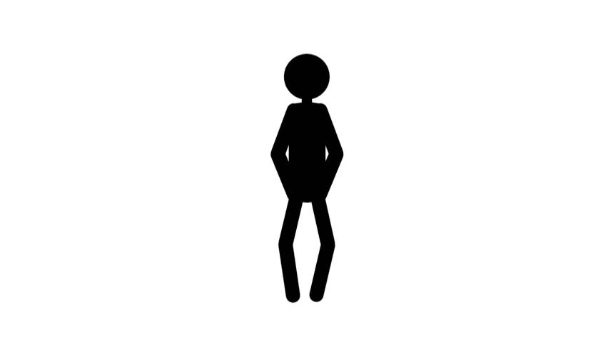 852x480 Walking Man Silhouette. Designation As A Man Walking On The Road