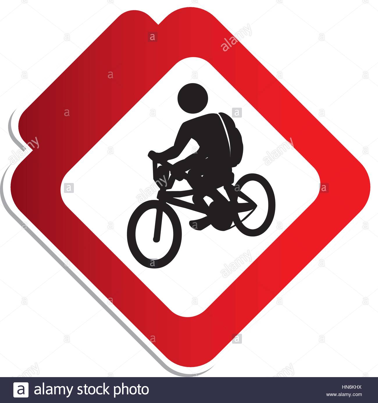 1300x1385 Silhouette Color Road Sign With Pictogram Man Cyclist Stock Vector