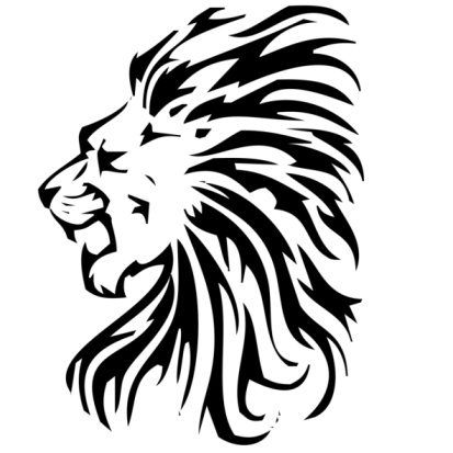 413x413 Lion Silhouette Tribal Lion Silhouette