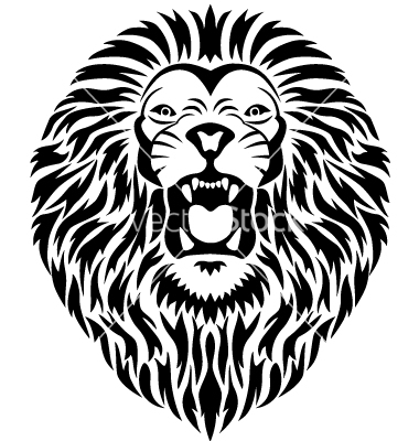 380x400 Lion Head Roar Silhouette